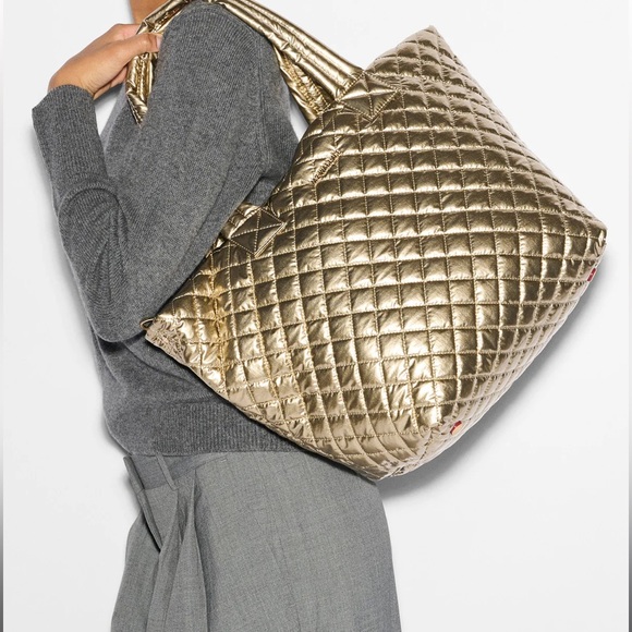 MZ Wallace Antique Gold Medium Metro Tote Deluxe Bag NWT - Picture 5 of 7